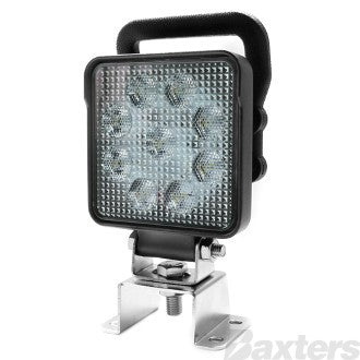 LED Work Light Square 10-30V 9x1.5W 14W 1210lm Flood Beam with Handle & Switch IP67